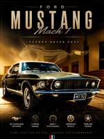 Ford Mustang Mach 1 1969 – Legends Never Fade | Limited Edition Automotive Fine Art Print
