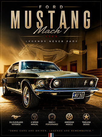 Ford Mustang Mach 1 1969 – Legends Never Fade | Limited Edition Automotive Fine Art Print