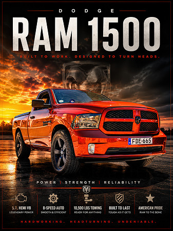 Dodge RAM 1500 – Power. Strength. Reliability. | Limited Edition Automotive Fine Art Print