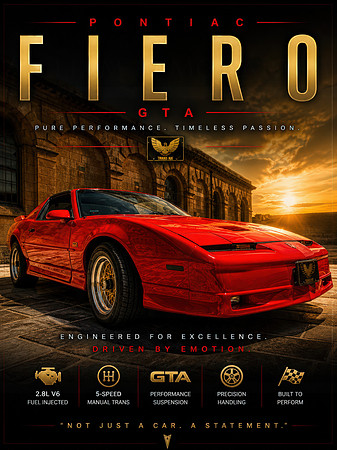 Pontiac Fiero GTA – Driven by Emotion | Limited Edition Automotive Fine Art Print