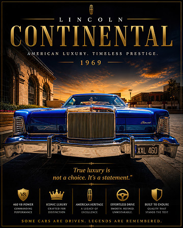 Lincoln Continental 1969 – Timeless Prestige | Limited Edition Automotive Fine Art Print