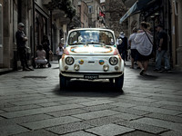 Fiat 500 Driving on Corso Umberto, Taormina Sicily
