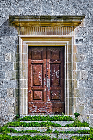 Tas-Salib Chapel, Rabat, Malta - Textured Wooden Door and Walls