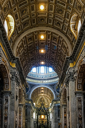 St Peter's Basilca Arched Ceiling Art